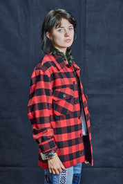 Wool Workshirt in Black and Red Check