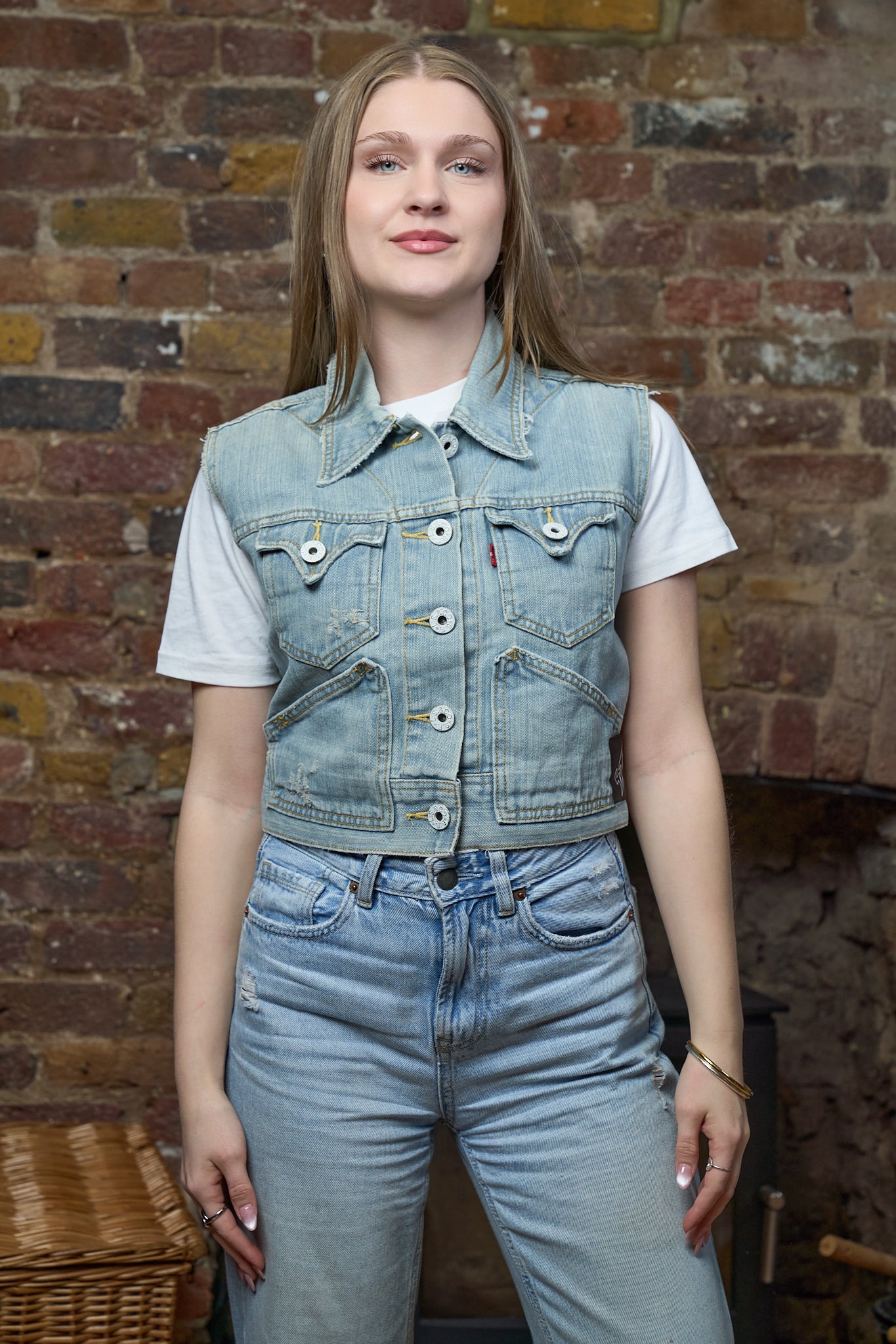 Anarchy Denim Gilet - Vintage Levi’s Cropped Denim Gilet