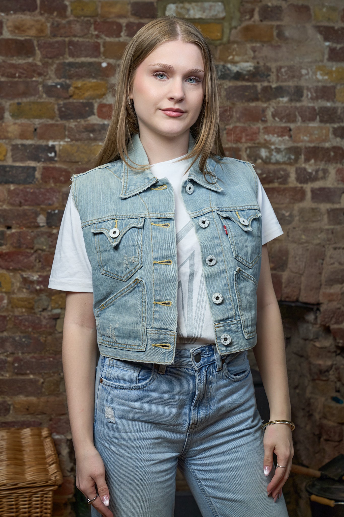 Anarchy Denim Gilet - Vintage Levi’s Cropped Denim Gilet
