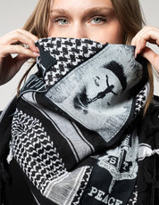 The Riot Patched Scarf in Black & White
