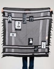 The Riot Patched Scarf in Black & White