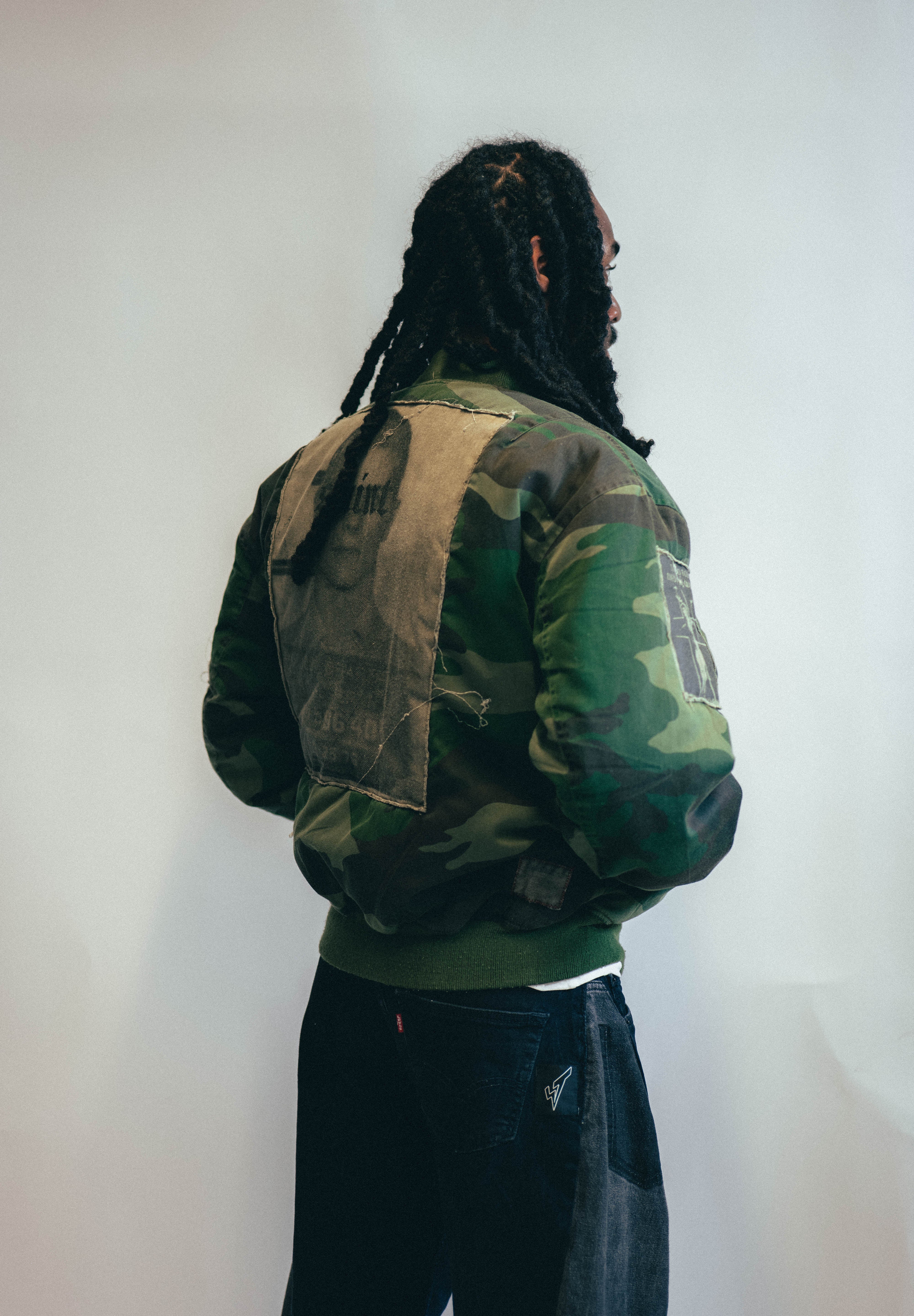MA 1 Patched Bomber in Green Camo
