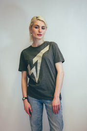 Silver ST Logo Re:Play T-Shirt in Anthracite