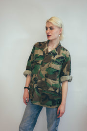 Party Back Shirt - Gold Art-Deco Sequin - Long Sleeve Camo