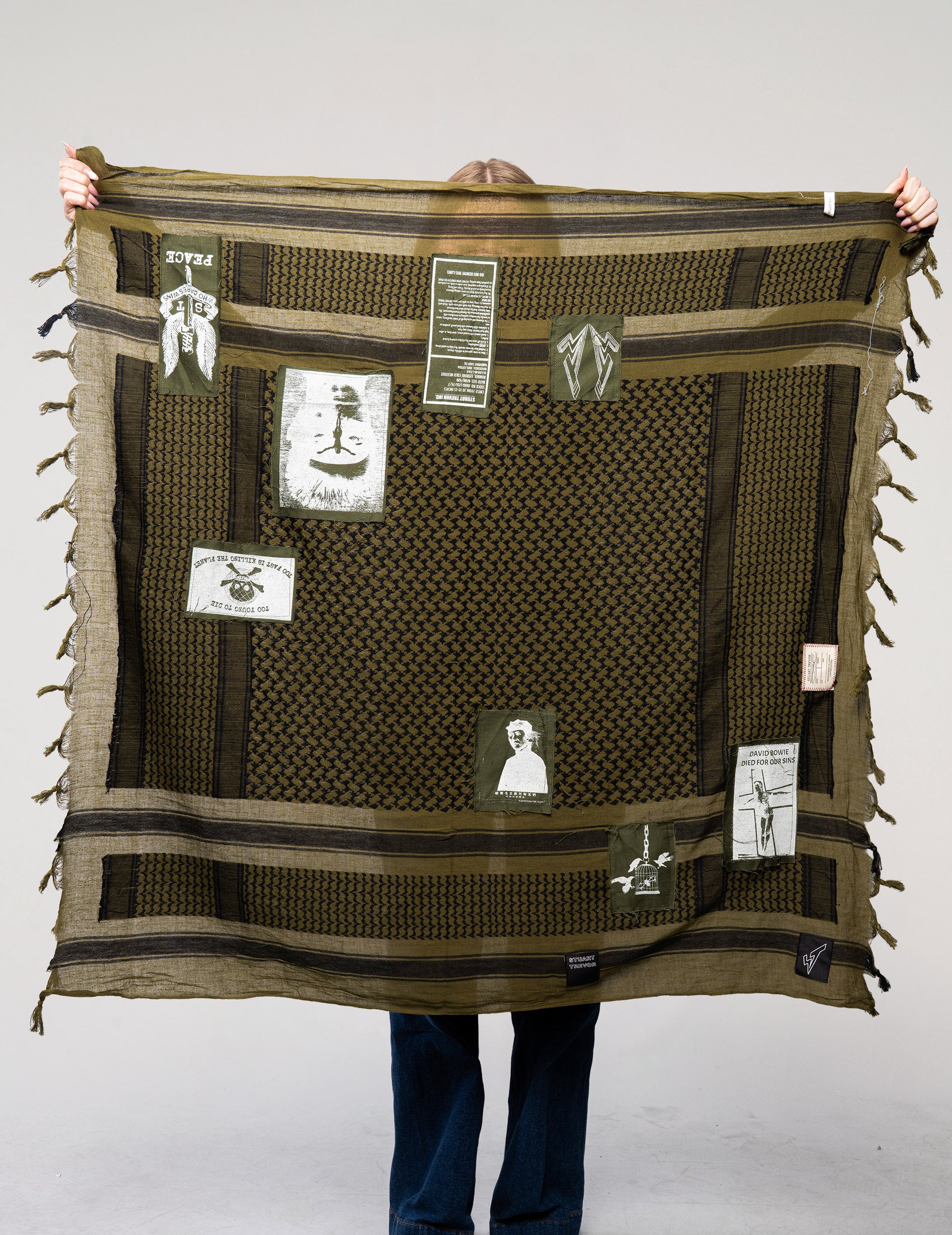 The Riot Green Patched Scarf