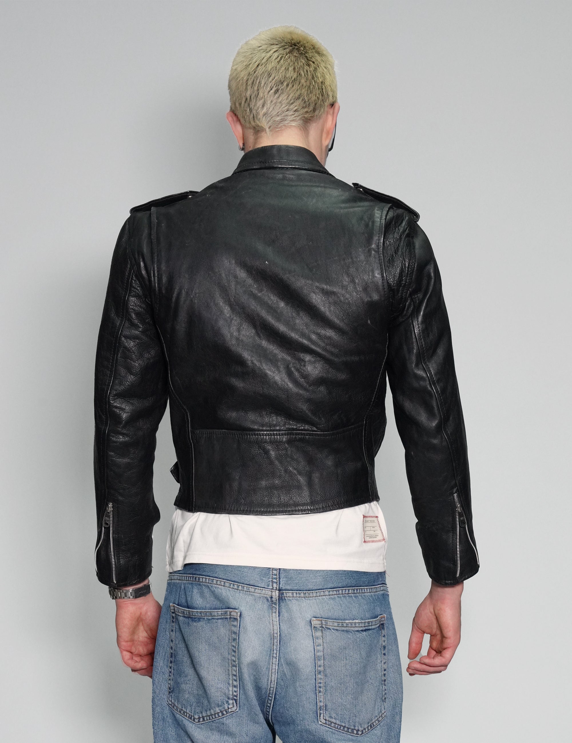 Men's Vintage Leather Biker Jacket | Stuart Trevor