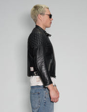 Padded Leather Biker Jacket