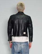 Padded Leather Biker Jacket
