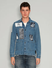 Patched Denim Overshirt