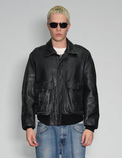 Pilots Leather Bomber Jacket