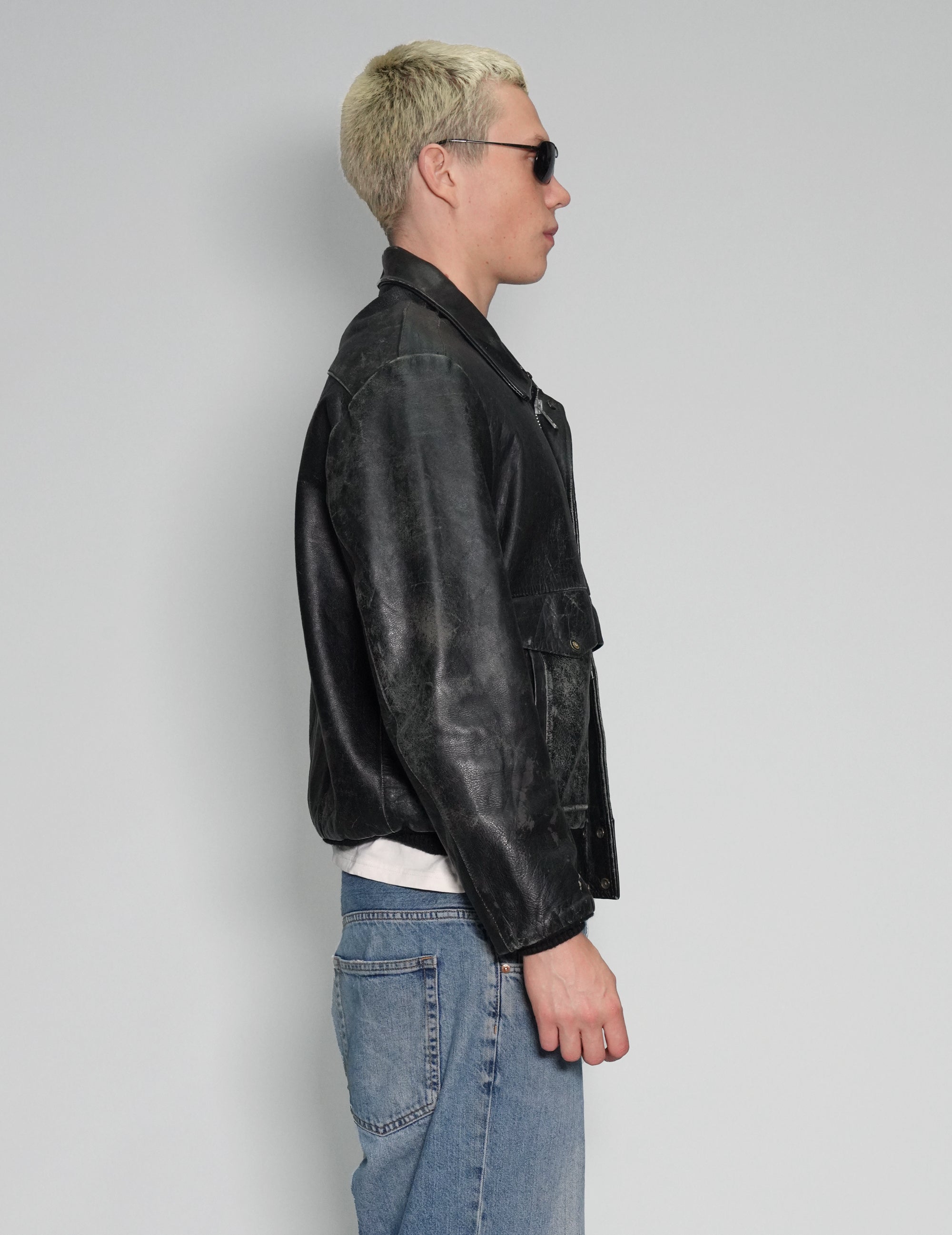 Pilots Leather Bomber Jacket