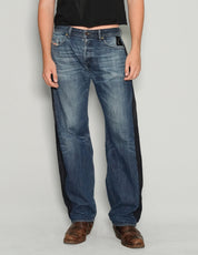 Barrel Fit Side Panel Jeans