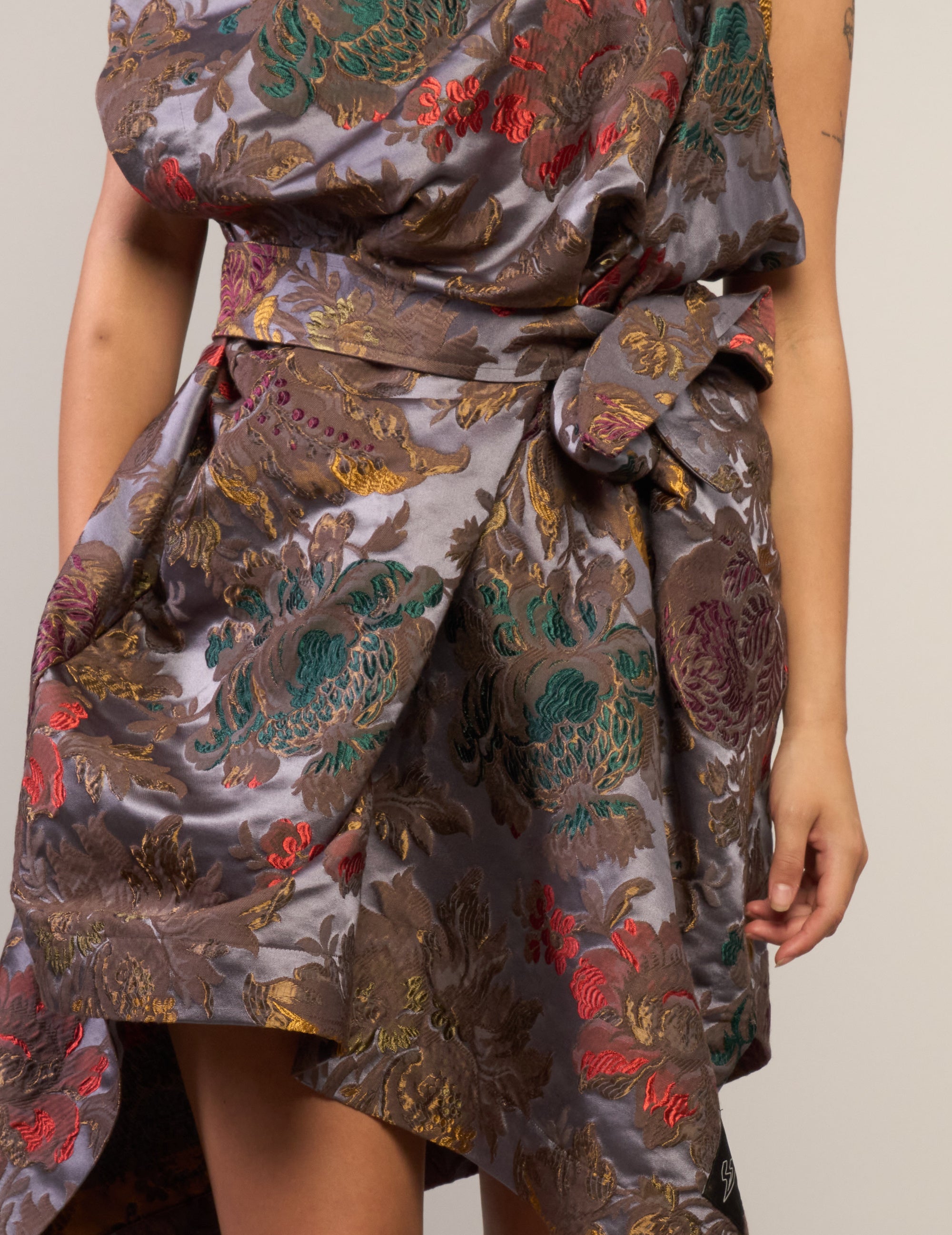 The Pirate Dress – Silver Dragon Brocade