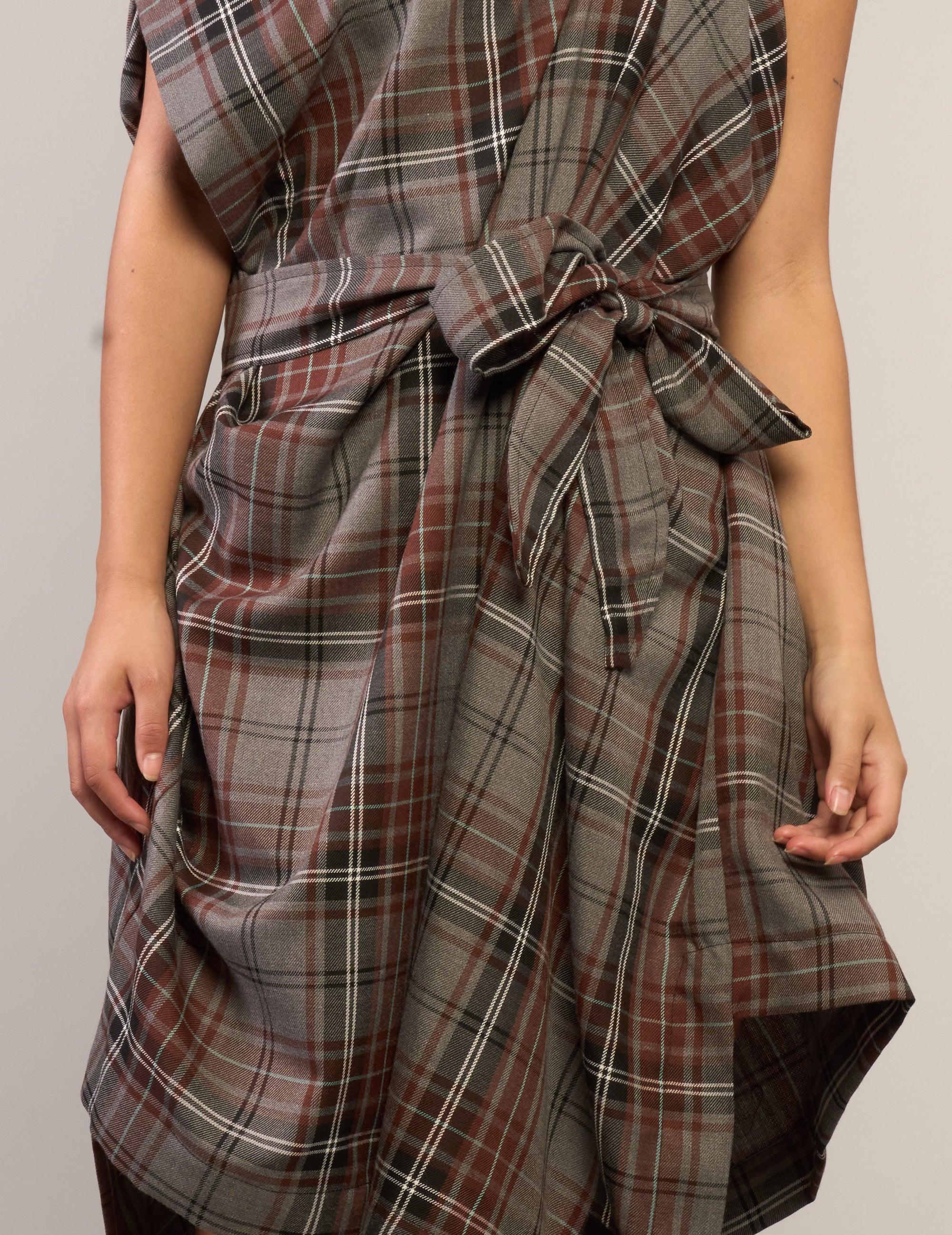 The Pirate Dress – Taupe Tartan