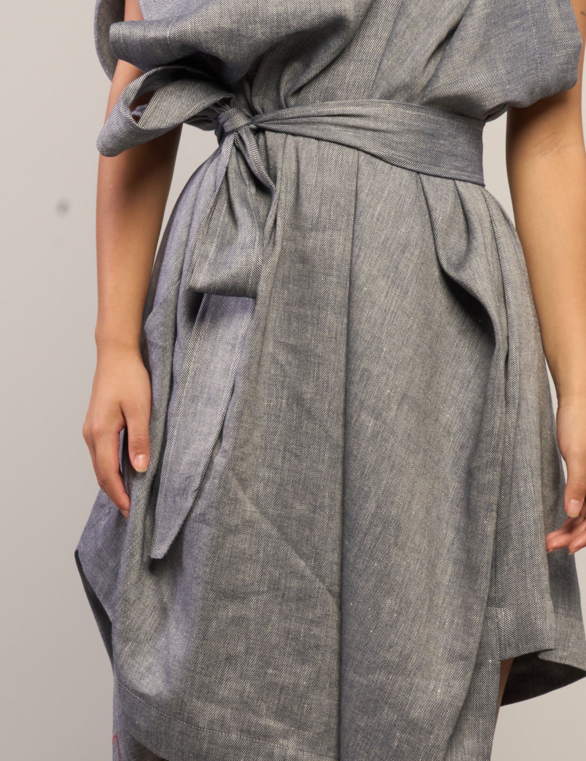 The Pirate Dress – Indigo Blue/Grey Linen Chambray twill