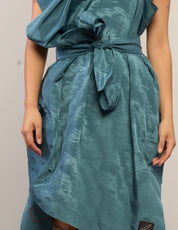 The Pirate Dress – Teal Watermark Taffeta - dead stock 60s “Granny Takes a Trip” fabric