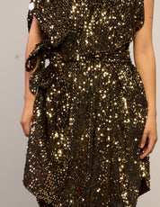The Pirate Dress – Black & Gold Sequin velvet knit - party dress unbelievably cool