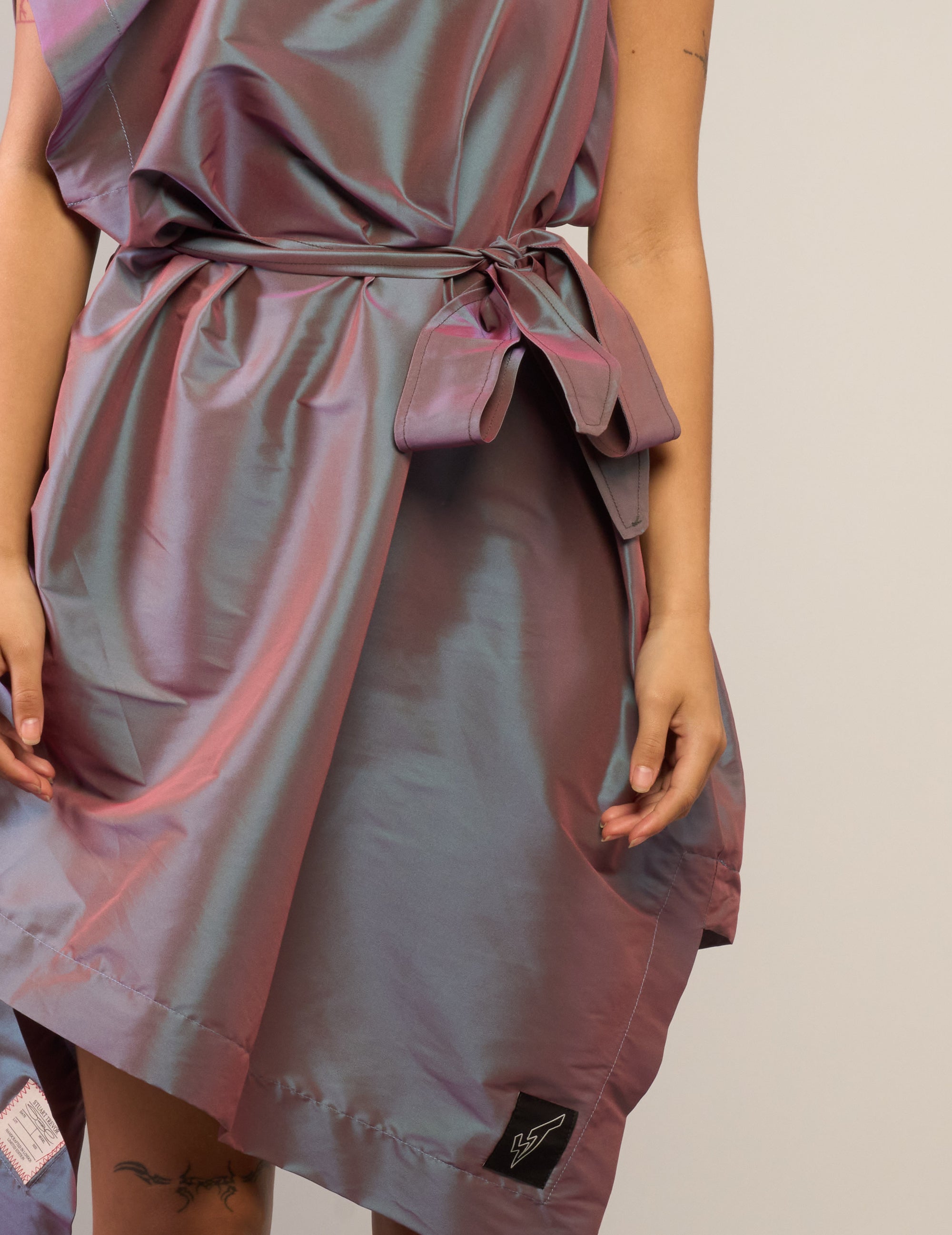 The Pirate Dress – Iridescent Mauve Taffeta - Granny Takes a Trip deadstock fabric
