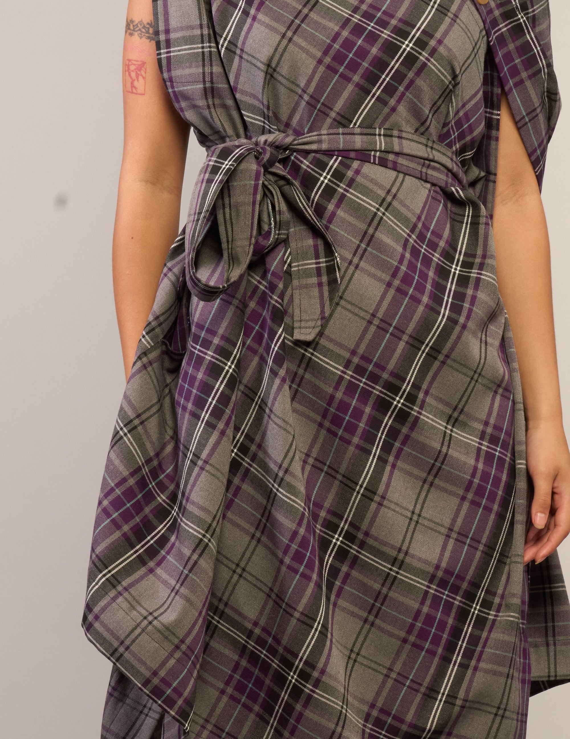 The Pirate Dress – Purple Grey Tartan