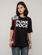 ST Patched 'PUNK ROCK' T-Shirt in Black