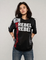 ST Patched 'Rebel Rebel' T-Shirt in Black