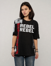 ST Patched 'Rebel Rebel' T-Shirt in Black