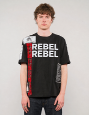 ST Patched 'Rebel Rebel' T-Shirt in Black