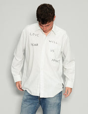 "Love Will Tear Us Apart" Light Striped Shirt