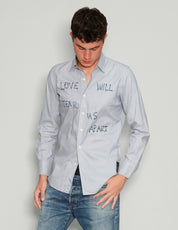 "Love Will Tear Us Apart" Light Blue Shirt
