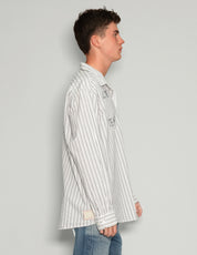 "Love Will Tear Us Apart" Dark Striped Shirt