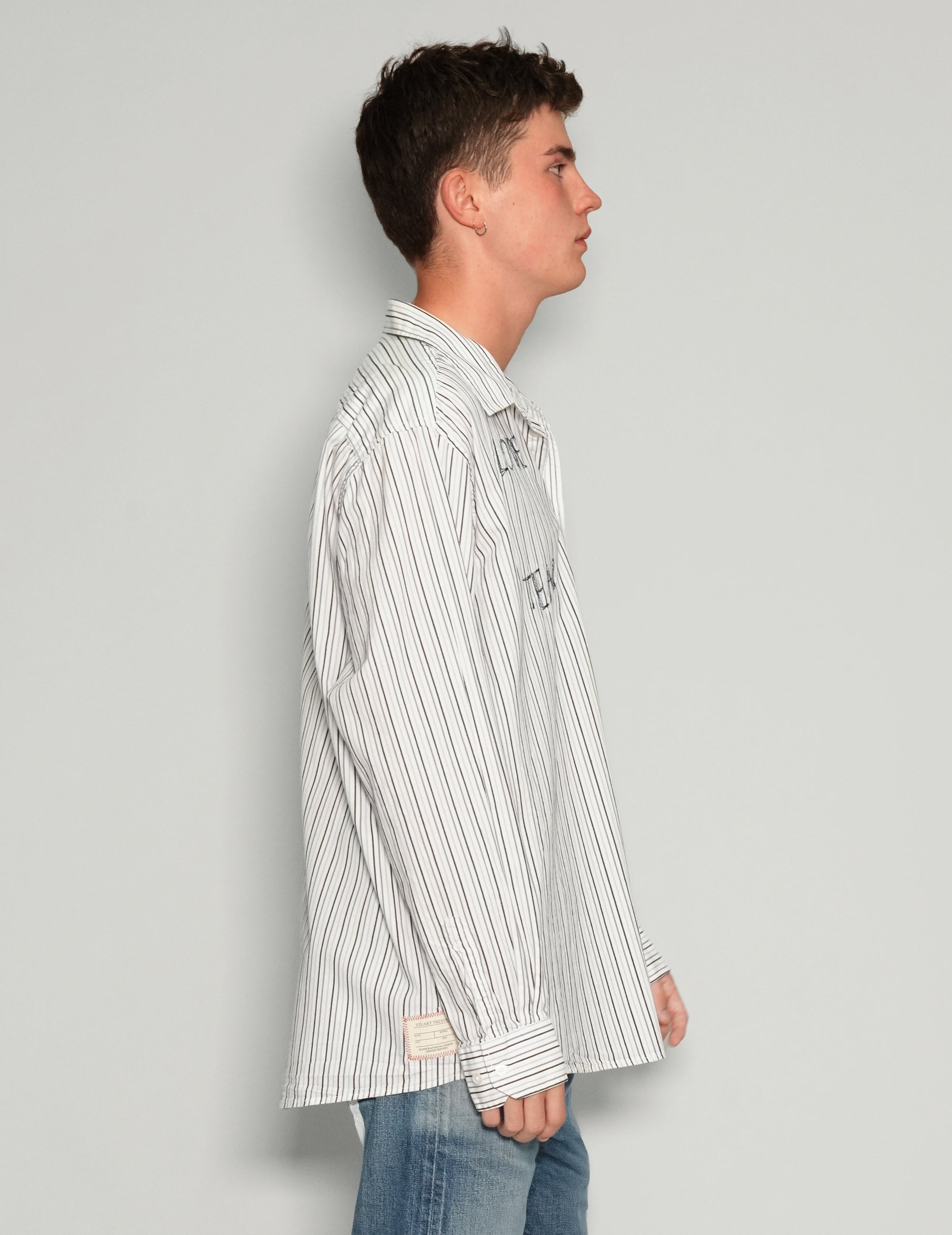 "Love Will Tear Us Apart" Dark Striped Shirt