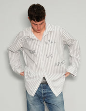 "Love Will Tear Us Apart" Dark Striped Shirt