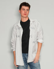 "Love Will Tear Us Apart" Dark Striped Shirt