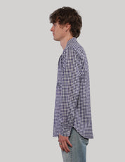'Love Will' Gingham Shirt - Navy