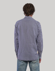 'Love Will' Gingham Shirt - Navy