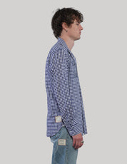 'Love Will' Gingham Shirt - Navy